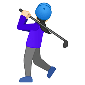 Woman golfing