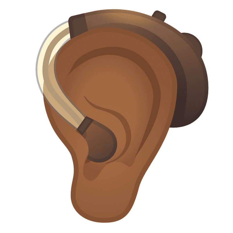 Ear with hearing aid