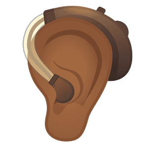 Ear with hearing aid