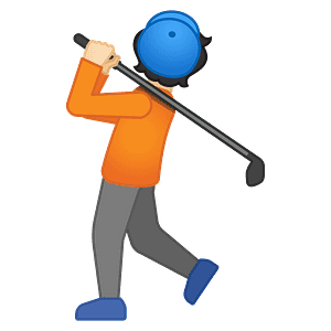 Person golfing