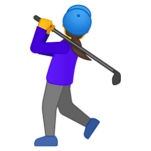 Woman golfing