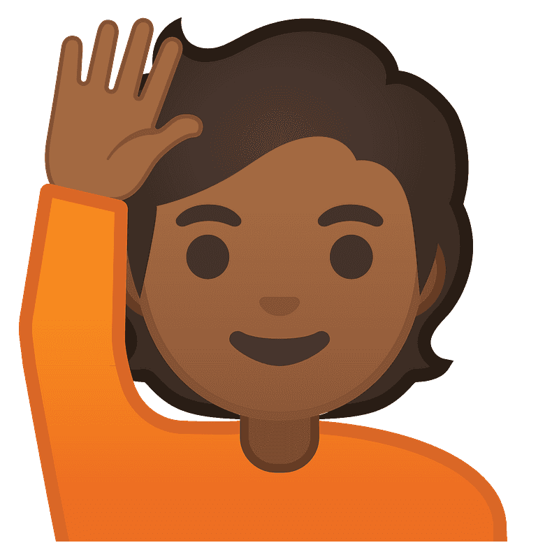 Person raising hand