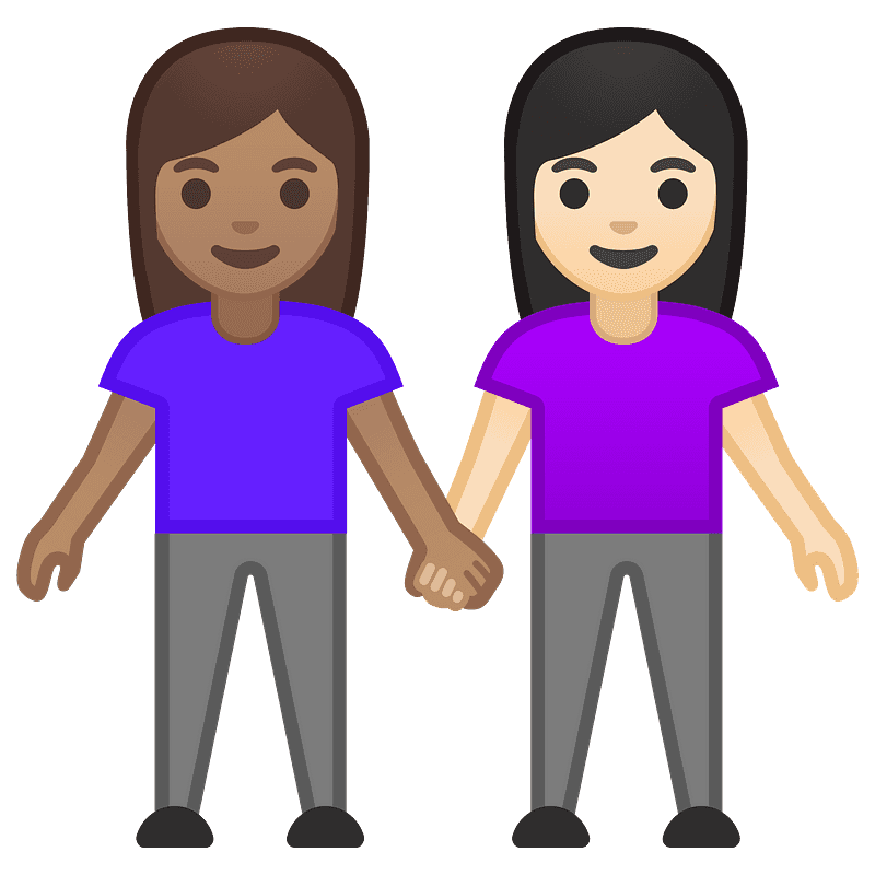 Women holding hands - Free vector emoji on creazilla.com