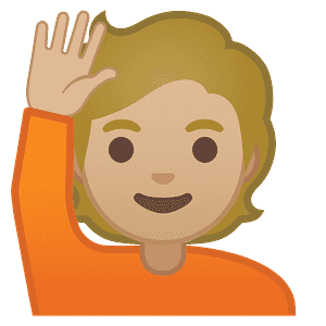 Person raising hand