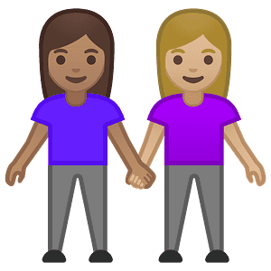 Women holding hands