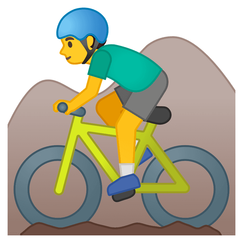 Man mountain biking
