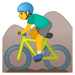 Man mountain biking