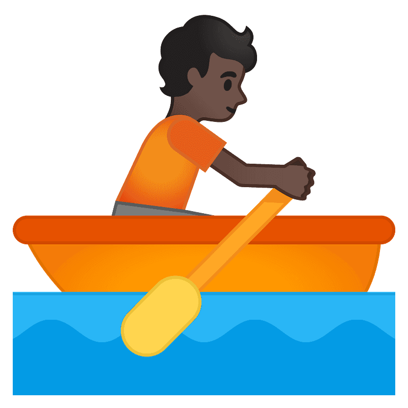 Warna kulit gelap orang mendayung perahu