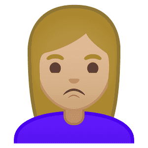 Woman pouting