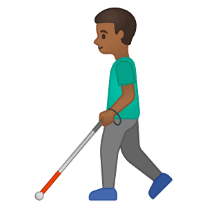 Man with white cane