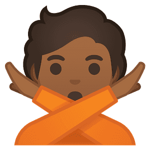 Person gesturing NO