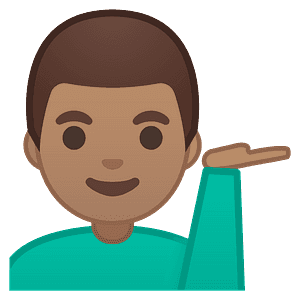 Man tipping hand