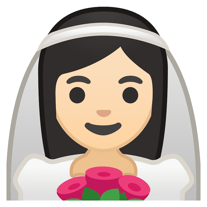Peau claire personne mariée avec voile 