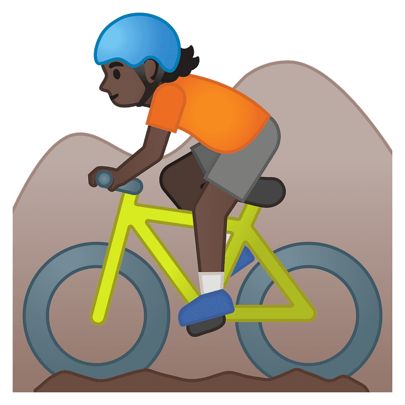 Person mountain biking