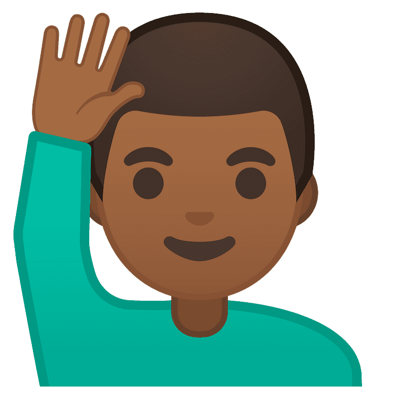 Man raising hand