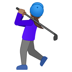Woman golfing