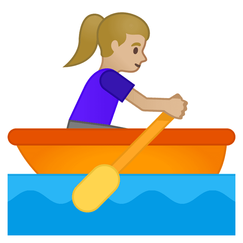 Warna kulit gelap wanita mendayung perahu