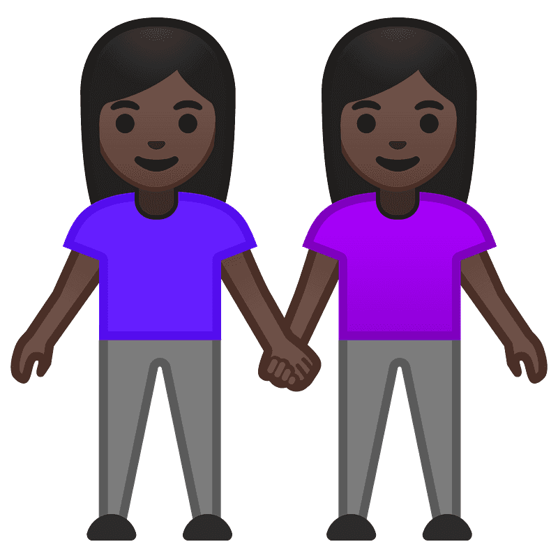 โทนผิวสีเข้ม หญิง-หญิงจับมือ
