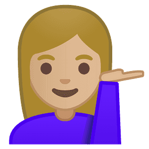 Woman tipping hand