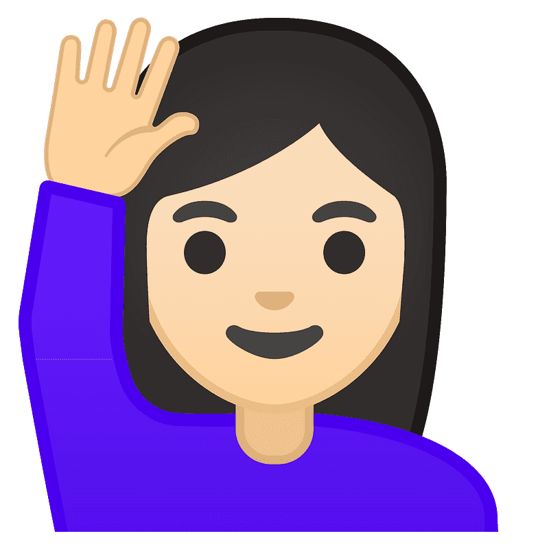 Woman raising hand