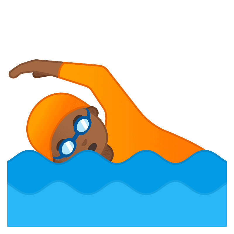 Warna kulit gelap-sedang orang berenang