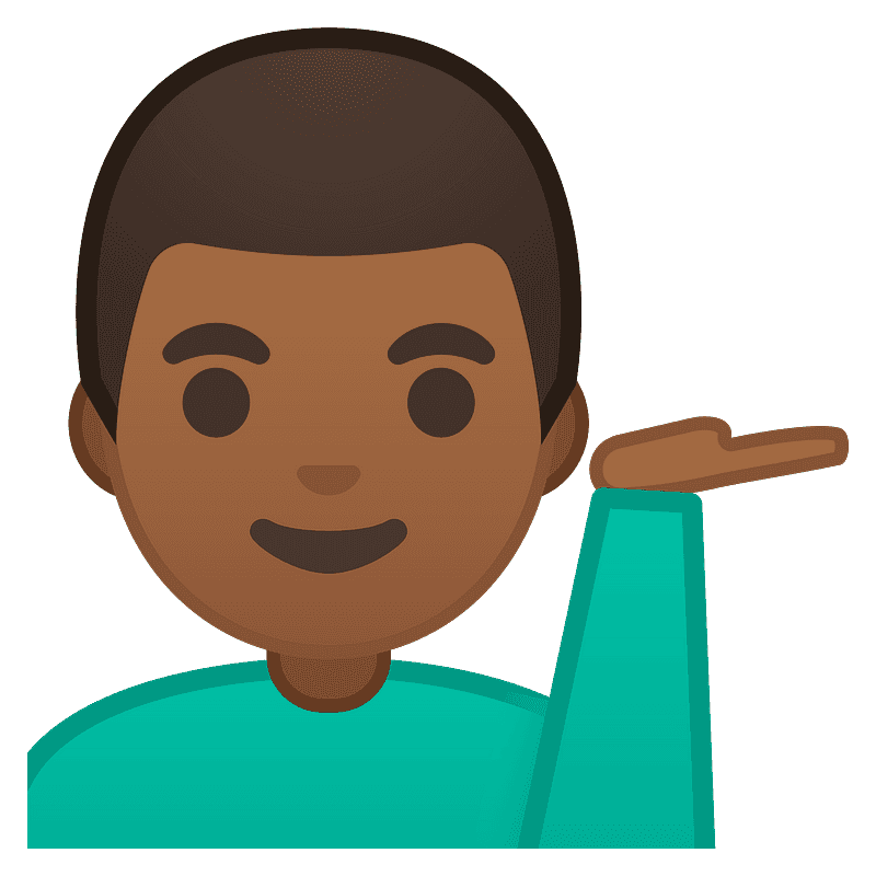 Man tipping hand