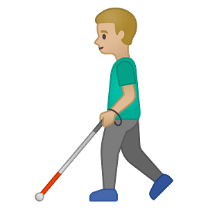 Man with white cane