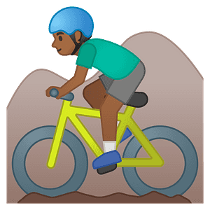Man mountain biking