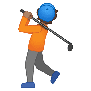Person golfing