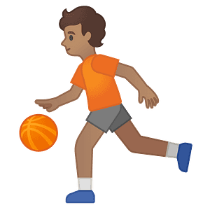 Person bouncing ball