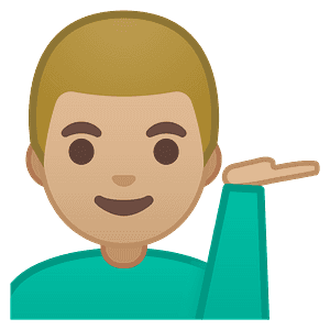 Man tipping hand