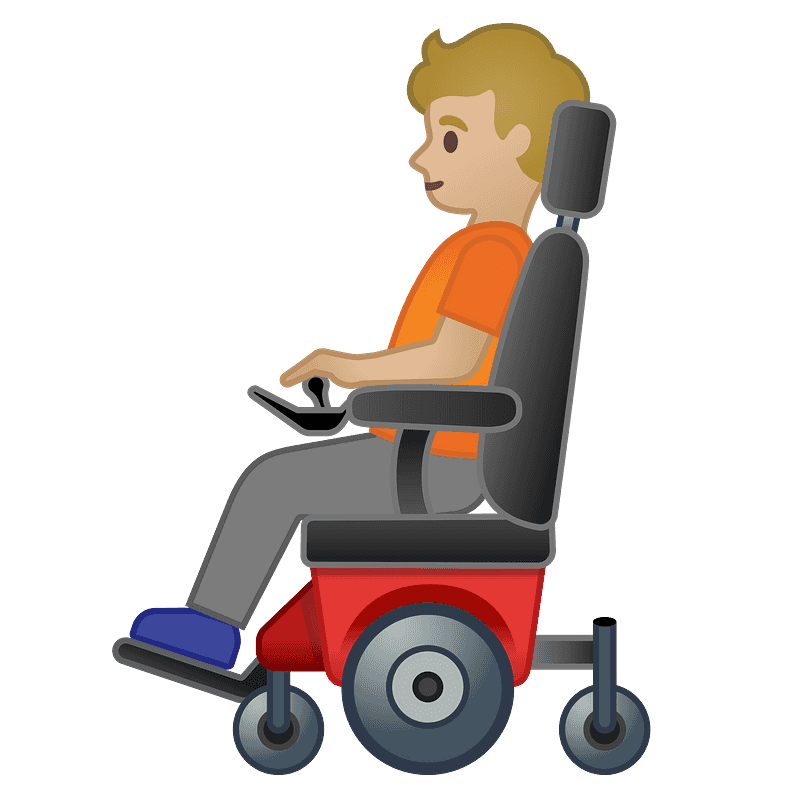 Peau moyennement claire personne en fauteuil motorisé 