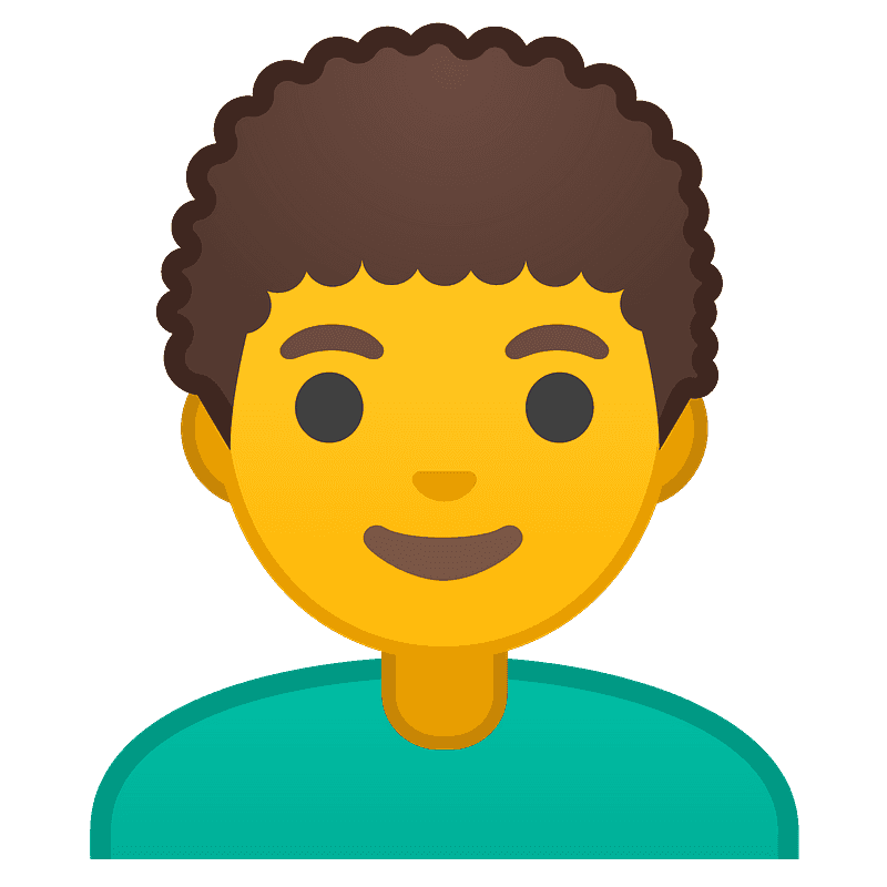 Man: curly hair