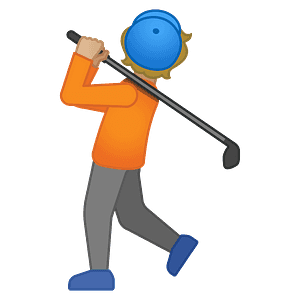 Person golfing