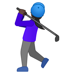 Woman golfing
