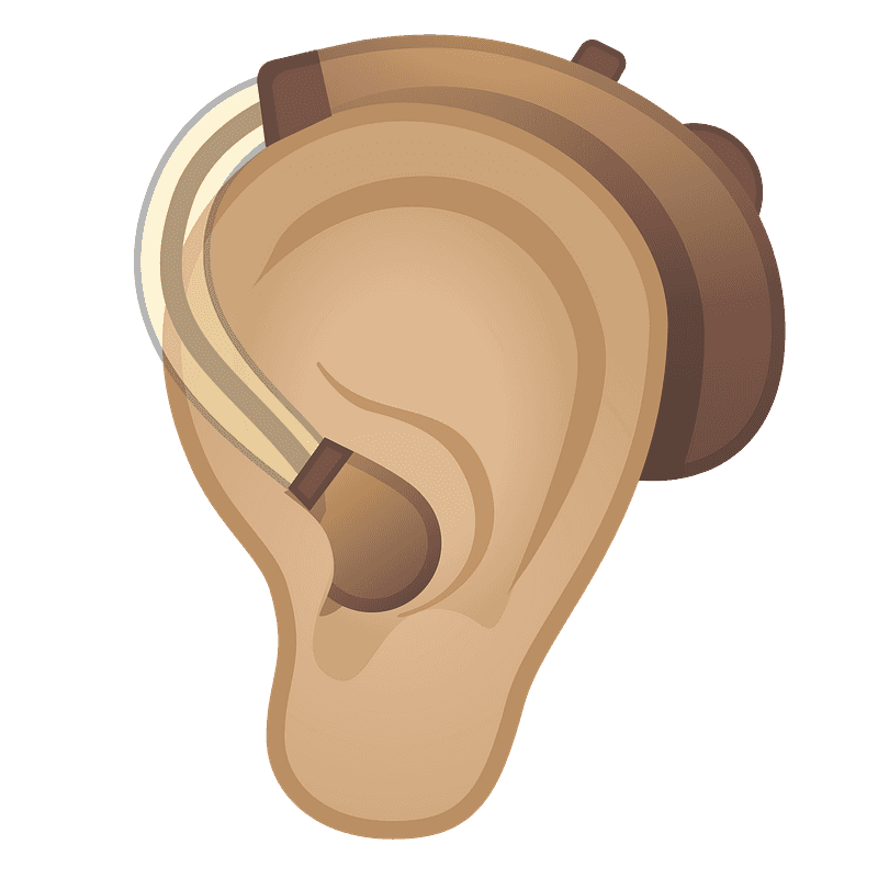 Ear with hearing aid