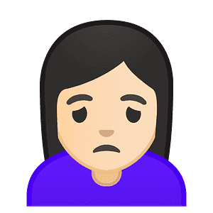 Woman frowning