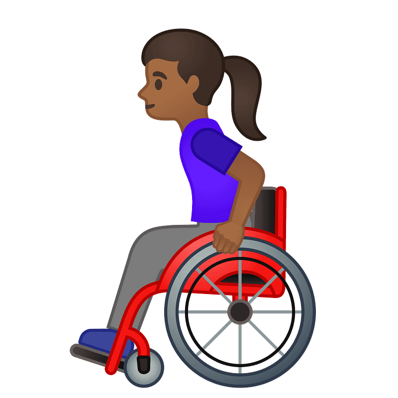 Woman in manual wheelchair