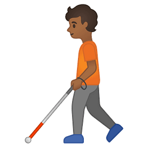 Person with white cane