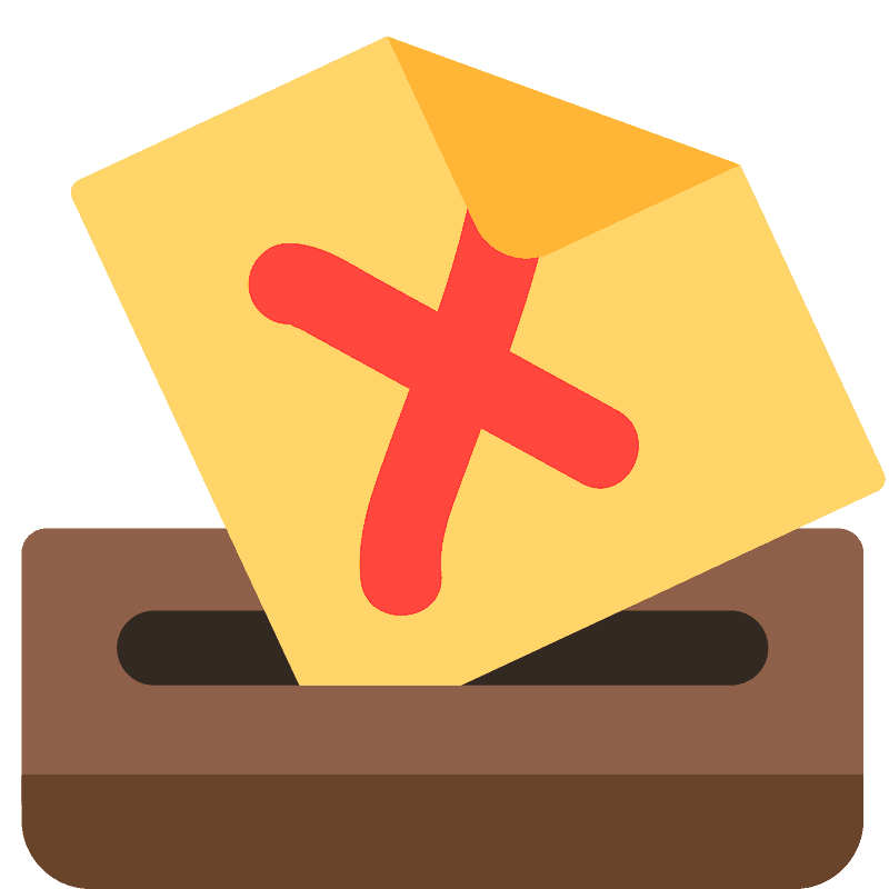 Ballot box with ballot