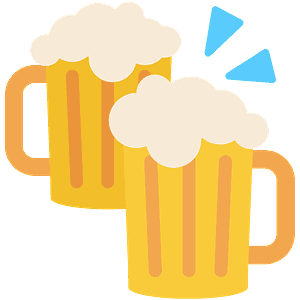 Clinking beer mugs