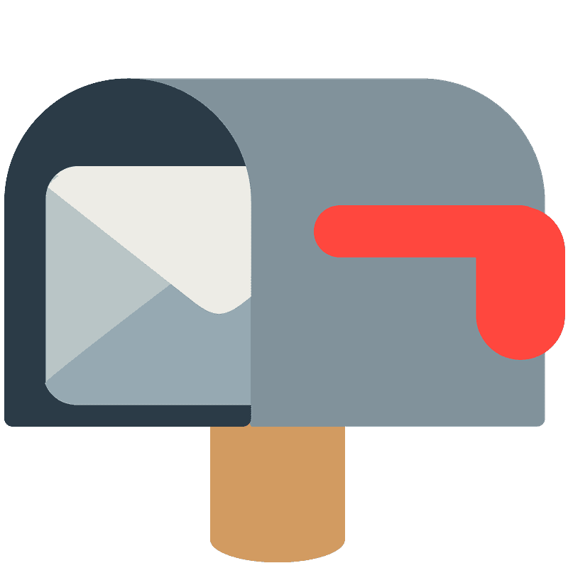 Open mailbox with lowered flag