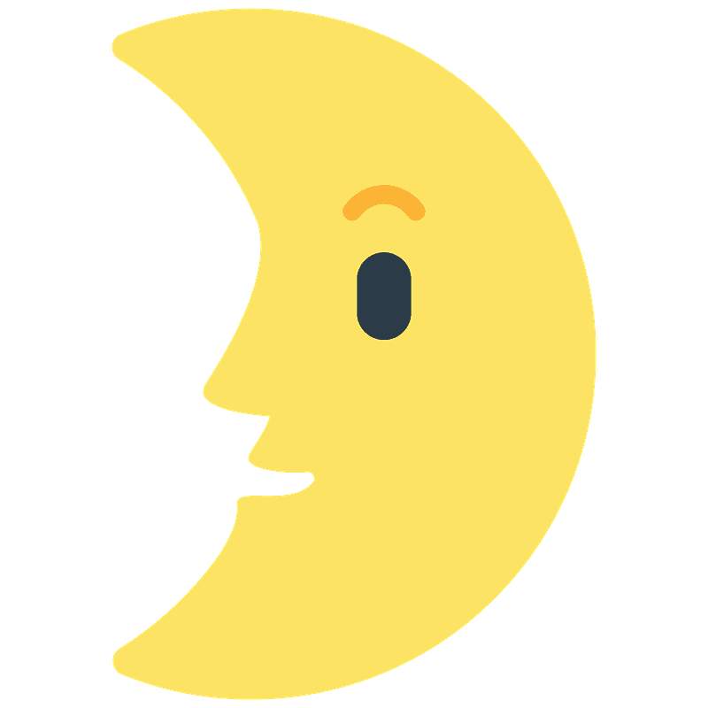 First quarter moon face
