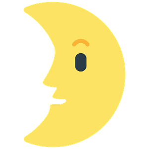 First quarter moon face