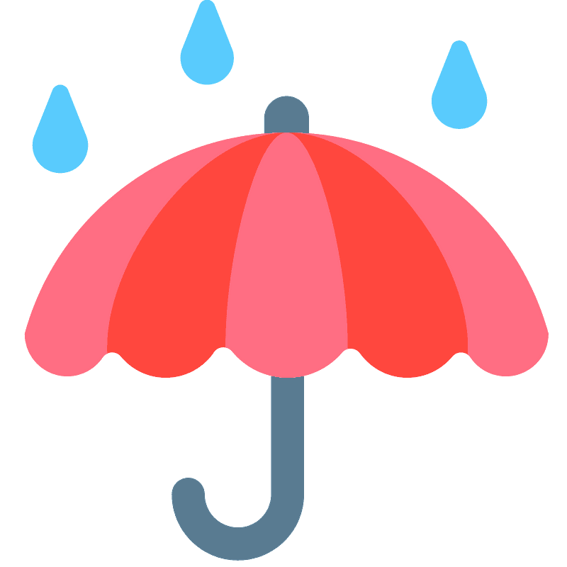 Umbrella with rain drops