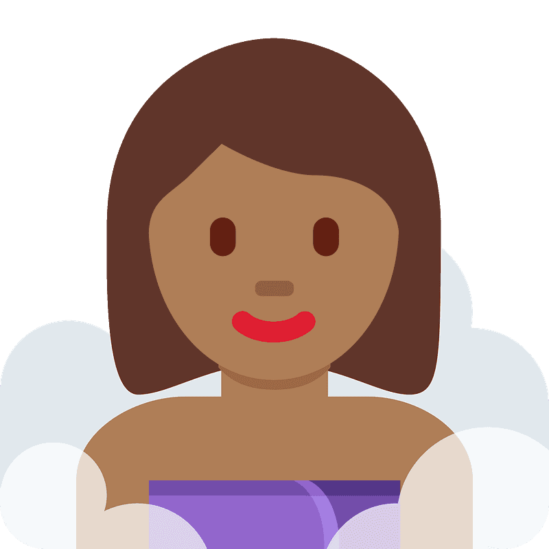 Woman in steamy room