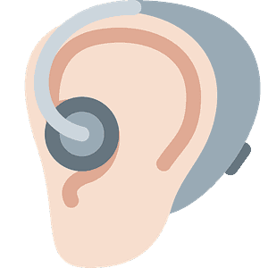 Ear with hearing aid
