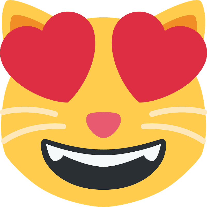 目がハートの猫