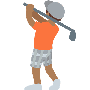 Person golfing