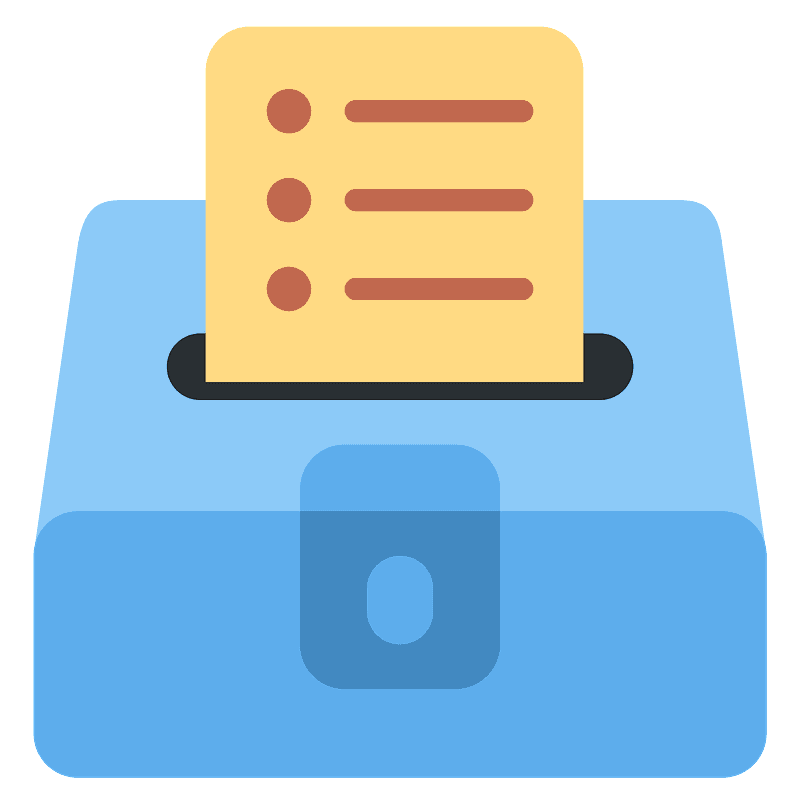 Ballot box with ballot